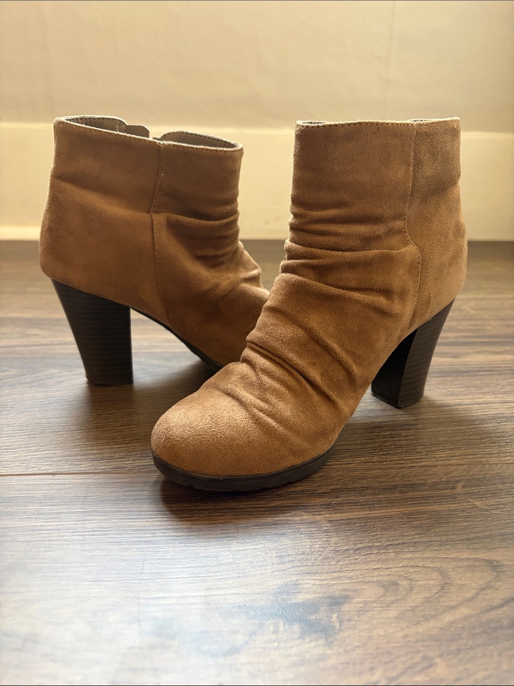 Women’s Brown Suede Ankle Bootie with Side Zip